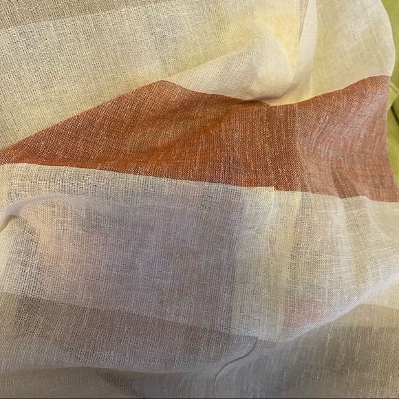 Vintage 70s Striped Buttons Pockets Summer Cap Sleeve Sheer A Line Linen Dress S - Picture 9 of 12